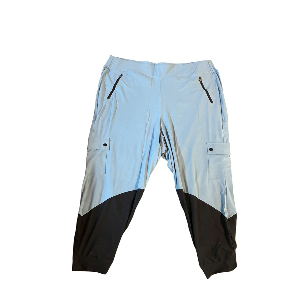 Phoenix Bergen Utility Jogger Women 3X Light Blue Black Cargo Tech Pants